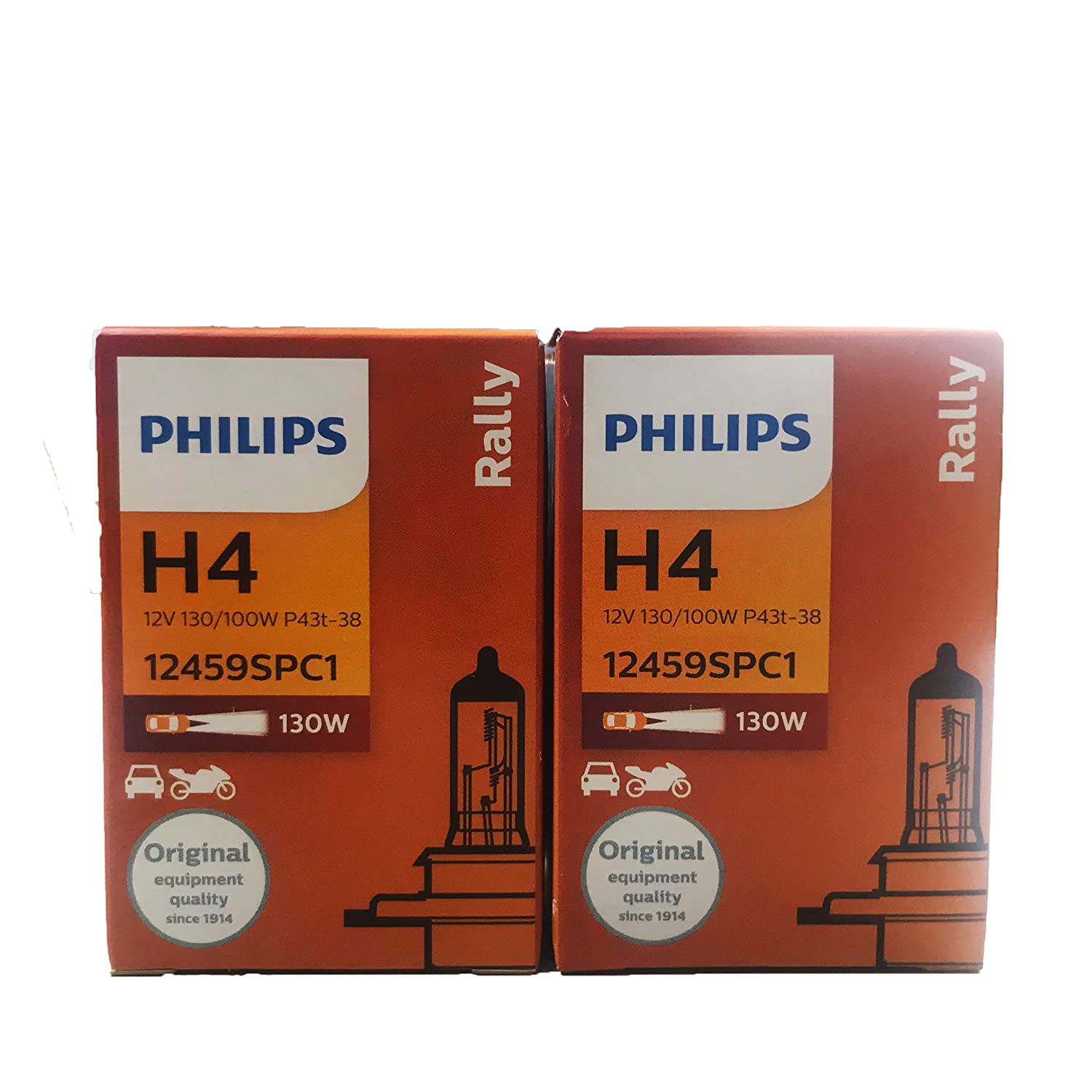 Phillips H4 130/100W Headlight Bulb (Set of 10) - Car Accessory